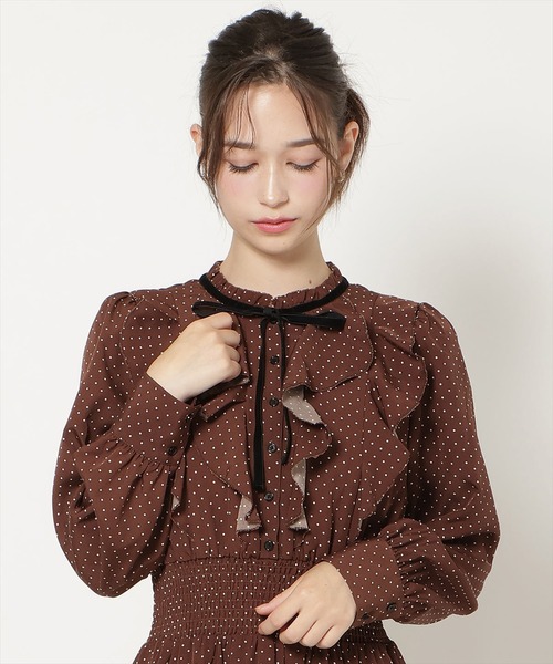 WILLSELECTION(ウィルセレクション)の「ラッフルフリルティアードワンピース(ワンピース・レディース・ブラック系その他/ホワイト系その他/ブラウン系その他・FREE)」の6枚目の写真