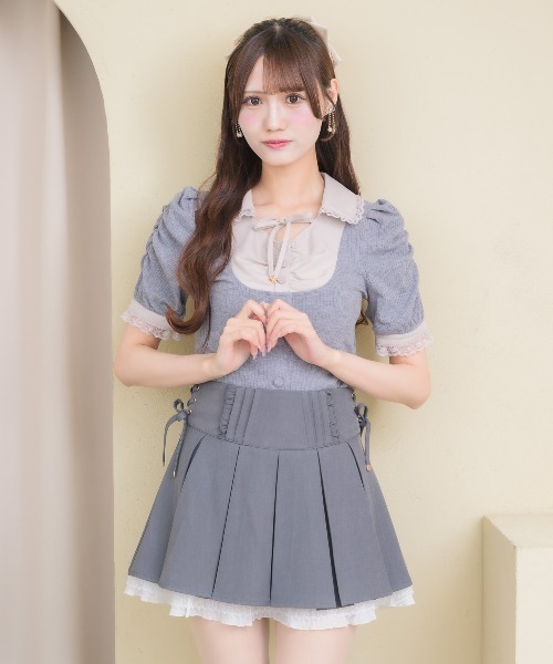 couture BY ROJITA(クチュールバイロジータ)の「シャツレイヤードテレコトップス(Tシャツ/カットソー・レディース・ブラック/グレー/ホワイト・FREE)」の13枚目の写真