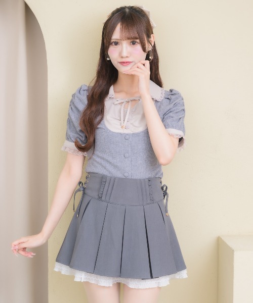 couture BY ROJITA(クチュールバイロジータ)の「シャツレイヤードテレコトップス(Tシャツ/カットソー・レディース・ブラック/グレー/ホワイト・FREE)」の14枚目の写真