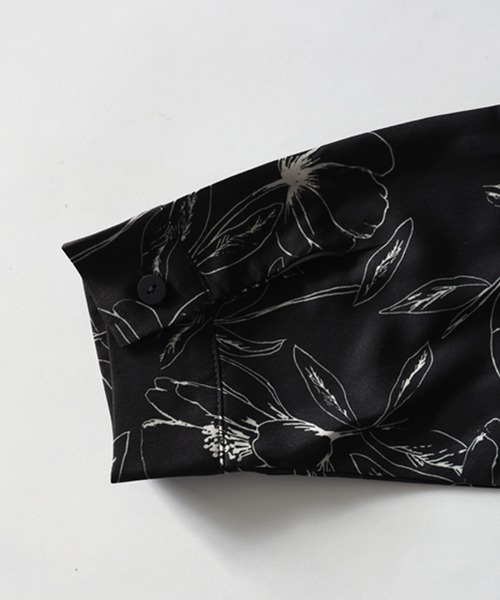 antiqua（アンティカ）の「花柄  Aライン シャツワンピース（シャツワンピース・レディース・ブラック・ONESIZE）」の12枚目の写真