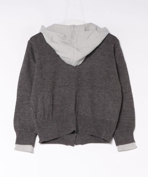 STAY MOTION(ステイモーション)の「【WEB限定】レイヤード風配色ニットフーディー(ニット/セーター・レディース・チャコールグレー・F)」の2枚目の写真