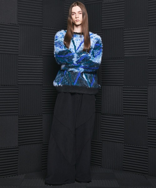 MAISON SPECIAL(メゾンスペシャル)の「《UNISEX》アブストラクトアーガイルプライムオーバーシャギーニットセーター/Abstract Argyle Prime-Over Shaggy Knit Sweater【MAISON SPECIAL/メゾンスペシャル】(ニット/セーター・メンズ・グリーン/オレンジ・0/2/1)」の5枚目の写真