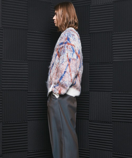 MAISON SPECIAL(メゾンスペシャル)の「《UNISEX》アブストラクトアーガイルプライムオーバーシャギーニットセーター/Abstract Argyle Prime-Over Shaggy Knit Sweater【MAISON SPECIAL/メゾンスペシャル】(ニット/セーター・メンズ・グリーン/オレンジ・0/2/1)」の8枚目の写真
