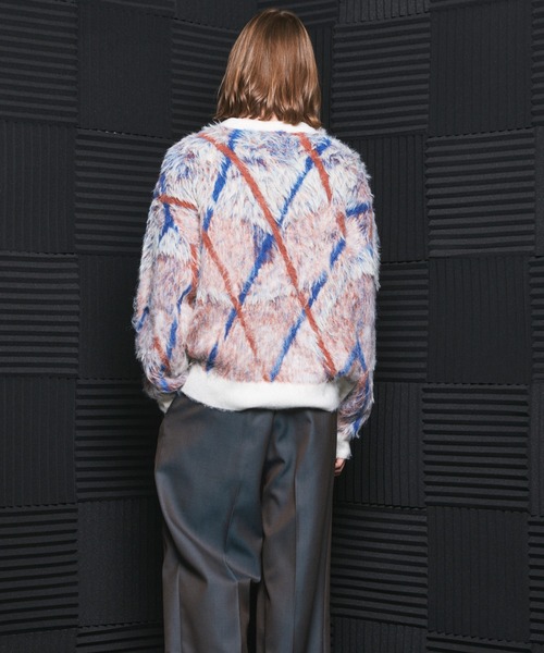 MAISON SPECIAL(メゾンスペシャル)の「《UNISEX》アブストラクトアーガイルプライムオーバーシャギーニットセーター/Abstract Argyle Prime-Over Shaggy Knit Sweater【MAISON SPECIAL/メゾンスペシャル】(ニット/セーター・メンズ・グリーン/オレンジ・0/2/1)」の9枚目の写真