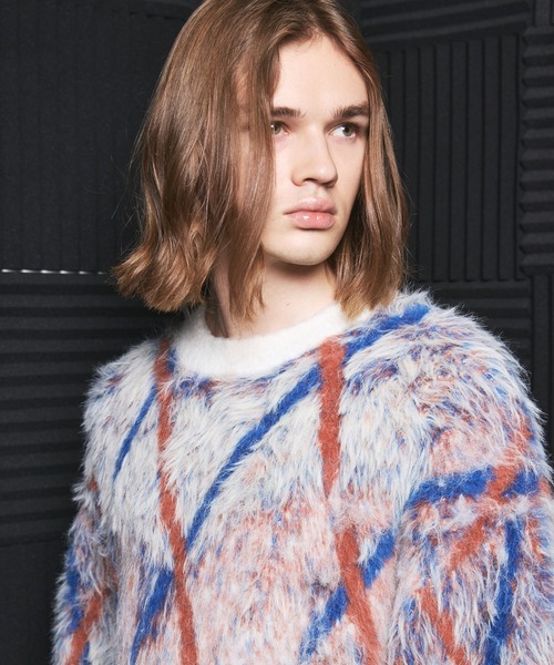 MAISON SPECIAL(メゾンスペシャル)の「《UNISEX》アブストラクトアーガイルプライムオーバーシャギーニットセーター/Abstract Argyle Prime-Over Shaggy Knit Sweater【MAISON SPECIAL/メゾンスペシャル】(ニット/セーター・メンズ・グリーン/オレンジ・0/2/1)」の11枚目の写真