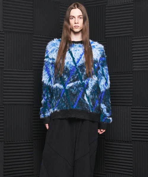 MAISON SPECIAL(メゾンスペシャル)の「《UNISEX》アブストラクトアーガイルプライムオーバーシャギーニットセーター/Abstract Argyle Prime-Over Shaggy Knit Sweater【MAISON SPECIAL/メゾンスペシャル】(ニット/セーター・メンズ・グリーン/オレンジ・0/2/1)」の12枚目の写真