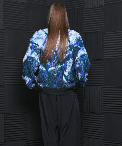 MAISON SPECIAL(メゾンスペシャル)の「《UNISEX》アブストラクトアーガイルプライムオーバーシャギーニットセーター/Abstract Argyle Prime-Over Shaggy Knit Sweater【MAISON SPECIAL/メゾンスペシャル】(ニット/セーター・メンズ・グリーン/オレンジ・0/2/1)」の14枚目の写真