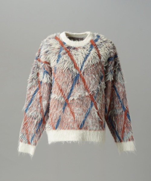 MAISON SPECIAL(メゾンスペシャル)の「《UNISEX》アブストラクトアーガイルプライムオーバーシャギーニットセーター/Abstract Argyle Prime-Over Shaggy Knit Sweater【MAISON SPECIAL/メゾンスペシャル】(ニット/セーター・メンズ・グリーン/オレンジ・0/2/1)」の15枚目の写真