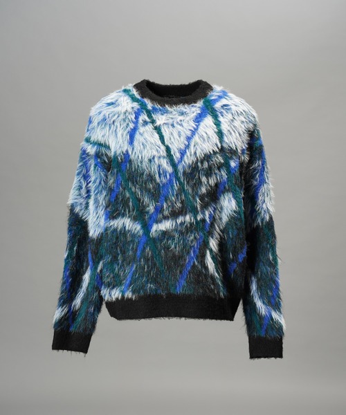 MAISON SPECIAL(メゾンスペシャル)の「《UNISEX》アブストラクトアーガイルプライムオーバーシャギーニットセーター/Abstract Argyle Prime-Over Shaggy Knit Sweater【MAISON SPECIAL/メゾンスペシャル】(ニット/セーター・メンズ・グリーン/オレンジ・0/2/1)」の16枚目の写真