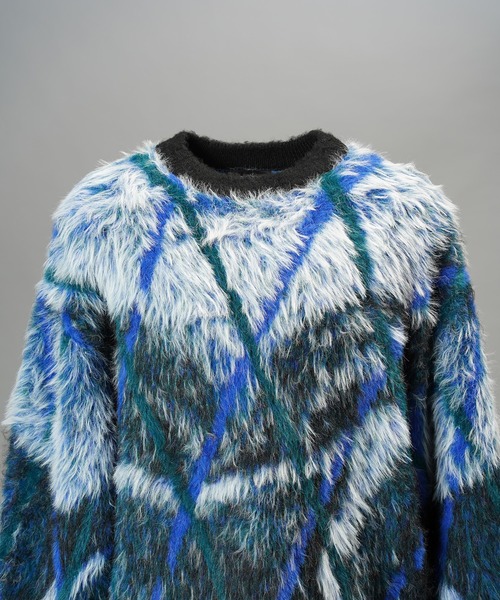MAISON SPECIAL(メゾンスペシャル)の「《UNISEX》アブストラクトアーガイルプライムオーバーシャギーニットセーター/Abstract Argyle Prime-Over Shaggy Knit Sweater【MAISON SPECIAL/メゾンスペシャル】(ニット/セーター・メンズ・グリーン/オレンジ・0/2/1)」の19枚目の写真
