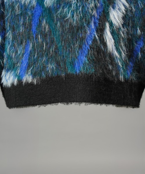 MAISON SPECIAL(メゾンスペシャル)の「《UNISEX》アブストラクトアーガイルプライムオーバーシャギーニットセーター/Abstract Argyle Prime-Over Shaggy Knit Sweater【MAISON SPECIAL/メゾンスペシャル】(ニット/セーター・メンズ・グリーン/オレンジ・0/2/1)」の22枚目の写真