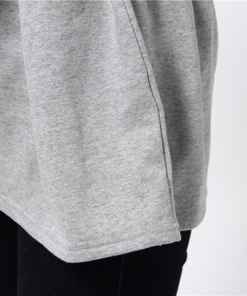 CIAOPANIC（チャオパニック）の「【Ciaopanic】　ミニ裏毛ベルト付ビッグP/O（Tシャツ/カットソー・レディース・グレー/チャコールグレー/ネイビー・FREE）」の9枚目の写真