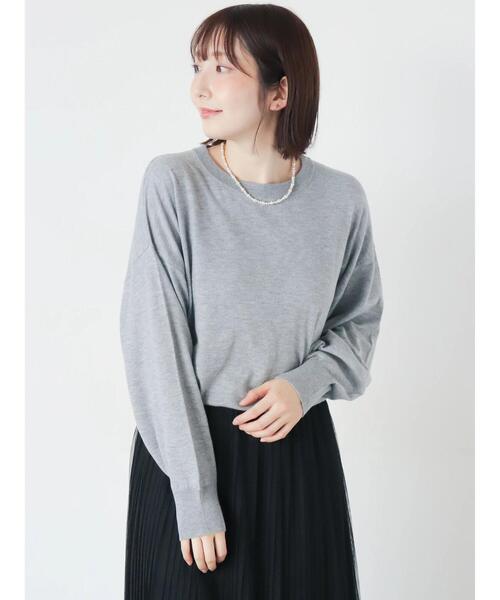 Te chichi(テチチ)の「【マシンウォッシャブル】クルーネックプルオーバー(ニット/セーター・レディース・ブラック/レッド/オフホワイト/グレー・F)」の4枚目の写真