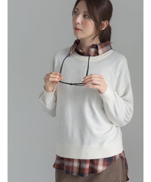 Te chichi(テチチ)の「【マシンウォッシャブル】クルーネックプルオーバー(ニット/セーター・レディース・ブラック/レッド/オフホワイト/グレー・F)」の2枚目の写真