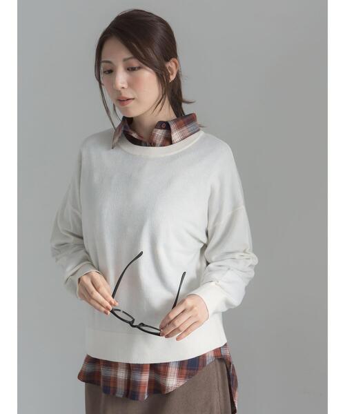 Te chichi(テチチ)の「【マシンウォッシャブル】クルーネックプルオーバー(ニット/セーター・レディース・ブラック/レッド/オフホワイト/グレー・F)」の11枚目の写真