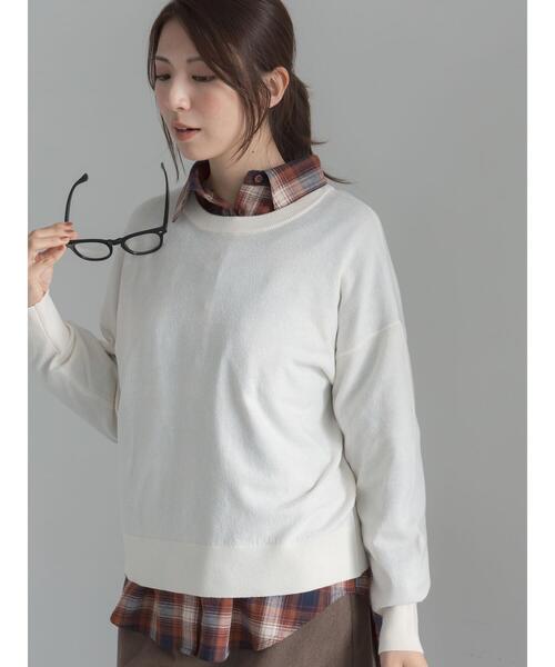 Te chichi(テチチ)の「【マシンウォッシャブル】クルーネックプルオーバー(ニット/セーター・レディース・ブラック/レッド/オフホワイト/グレー・F)」の12枚目の写真