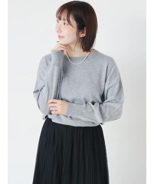 Te chichi(テチチ)の「【マシンウォッシャブル】クルーネックプルオーバー(ニット/セーター・レディース・ブラック/レッド/オフホワイト/グレー・F)」の14枚目の写真