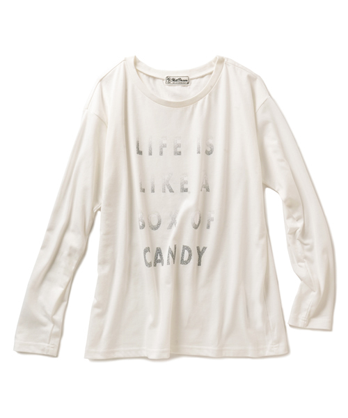 IEDIT（イディット）の「ミルブロウズ　肌心地のよさにこだわった大人シンプルロゴＴシャツ　　（Tシャツ/カットソー・レディース・オフホワイト/ダークネイビー/ブラウン/カーキ・SMALL/MEDIUM/LARGE/X-LARGE）」の2枚目の写真