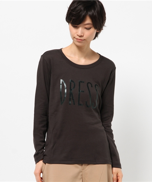 IEDIT（イディット）の「ミルブロウズ　肌心地のよさにこだわった大人シンプルロゴＴシャツ　　（Tシャツ/カットソー・レディース・オフホワイト/ダークネイビー/ブラウン/カーキ・SMALL/MEDIUM/LARGE/X-LARGE）」の21枚目の写真