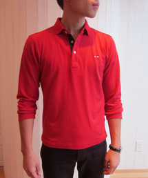 トリコロール刺繍ポロシャツ