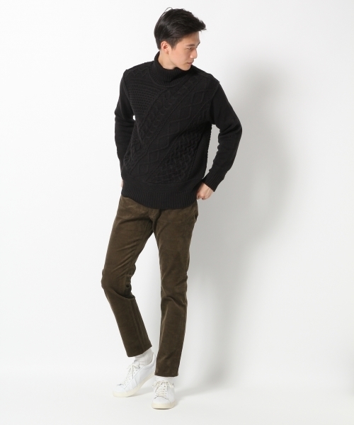 GLOBAL WORK（グローバルワーク）の「3ゲージコットンアクリルタートルニット/726063（ニット/セーター・メンズ・ダークグレー/ホワイト/ブラック/カーキ・MEDIUM/SMALL/X-LARGE/LARGE）」の6枚目の写真