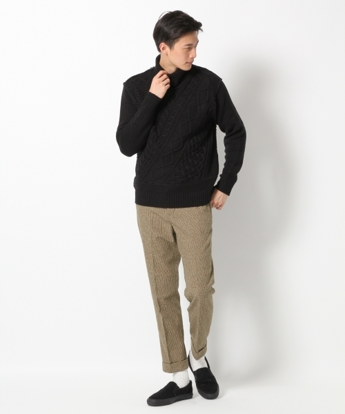 GLOBAL WORK（グローバルワーク）の「3ゲージコットンアクリルタートルニット/726063（ニット/セーター・メンズ・ダークグレー/ホワイト/ブラック/カーキ・MEDIUM/SMALL/X-LARGE/LARGE）」の7枚目の写真