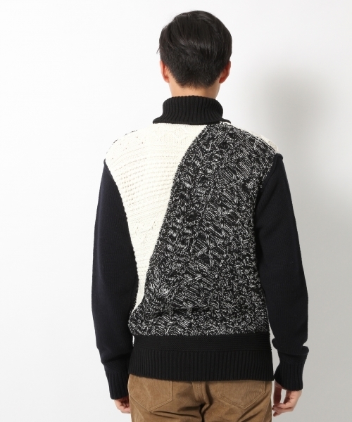 GLOBAL WORK（グローバルワーク）の「3ゲージコットンアクリルタートルニット/726063（ニット/セーター・メンズ・ダークグレー/ホワイト/ブラック/カーキ・MEDIUM/SMALL/X-LARGE/LARGE）」の11枚目の写真