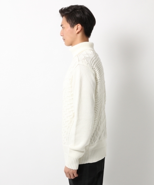 GLOBAL WORK（グローバルワーク）の「3ゲージコットンアクリルタートルニット/726063（ニット/セーター・メンズ・ダークグレー/ホワイト/ブラック/カーキ・MEDIUM/SMALL/X-LARGE/LARGE）」の12枚目の写真