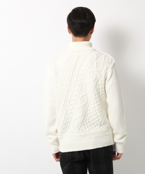 GLOBAL WORK（グローバルワーク）の「3ゲージコットンアクリルタートルニット/726063（ニット/セーター・メンズ・ダークグレー/ホワイト/ブラック/カーキ・MEDIUM/SMALL/X-LARGE/LARGE）」の13枚目の写真