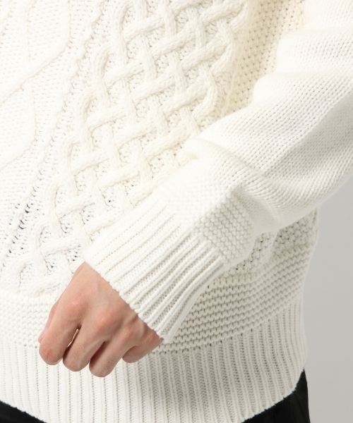 GLOBAL WORK（グローバルワーク）の「3ゲージコットンアクリルタートルニット/726063（ニット/セーター・メンズ・ダークグレー/ホワイト/ブラック/カーキ・MEDIUM/SMALL/X-LARGE/LARGE）」の16枚目の写真