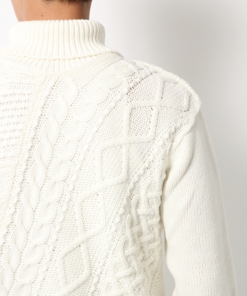 GLOBAL WORK（グローバルワーク）の「3ゲージコットンアクリルタートルニット/726063（ニット/セーター・メンズ・ダークグレー/ホワイト/ブラック/カーキ・MEDIUM/SMALL/X-LARGE/LARGE）」の18枚目の写真