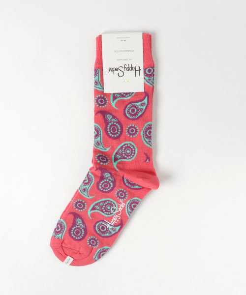 Happy Socks（ハッピーソックス）の「Happy Socks/ハッピーソックス PAISLEY/ペイズリー 605061（ソックス/靴下・メンズ・ブラック/ライトブルー/ピンク・36/41）」の3枚目の写真