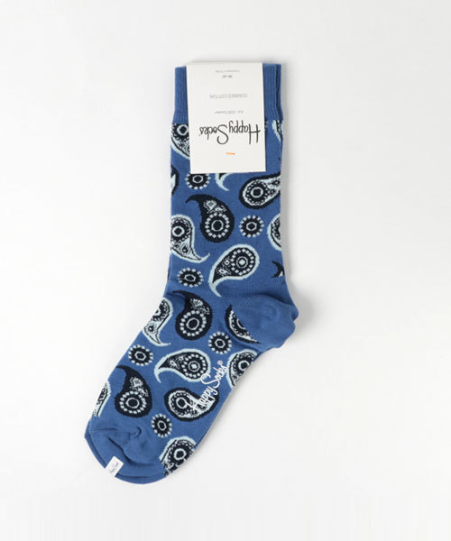 Happy Socks（ハッピーソックス）の「Happy Socks/ハッピーソックス PAISLEY/ペイズリー 605061（ソックス/靴下・メンズ・ブラック/ライトブルー/ピンク・36/41）」の2枚目の写真