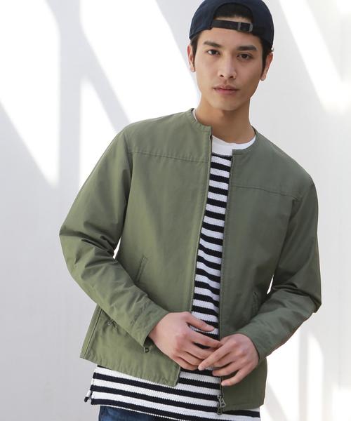 green label relaxing（グリーンレーベルリラクシング）の「BC C/N GGRN ノーカラーブルゾン ◆（ブルゾン・メンズ・ブラック/オリーブ/ネイビー・X-LARGE/SMALL/LARGE/MEDIUM）」の3枚目の写真