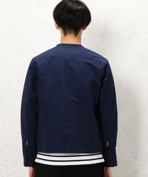 green label relaxing（グリーンレーベルリラクシング）の「BC C/N GGRN ノーカラーブルゾン ◆（ブルゾン・メンズ・ブラック/オリーブ/ネイビー・X-LARGE/SMALL/LARGE/MEDIUM）」の4枚目の写真