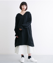 MERLOT | 両V開きパフスリーブワンピース583-5527(シャツワンピース)