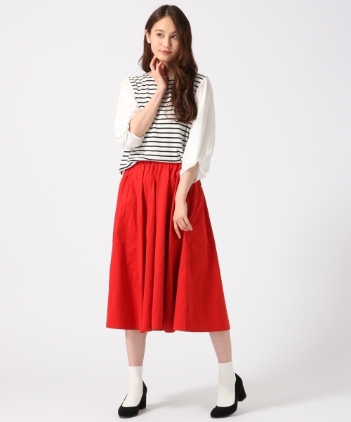 GLOBAL WORK(グローバルワーク)の「【吸水速乾】ボリュームスリーブ8分袖/739835(Tシャツ/カットソー・レディース・ホワイト/ライトグレー/レッド/オフホワイト/ネイビー・MEDIUM/LARGE)」の8枚目の写真