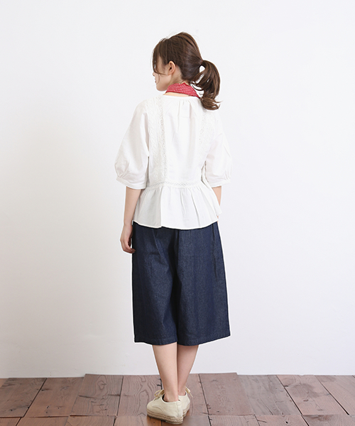 CUBE SUGAR（キューブシュガー）の「ガーゼビエラ×レースプルオーバーブラウス（シャツ/ブラウス・レディース・ブラック/ホワイト/ネイビー/ベージュ・M）」の15枚目の写真