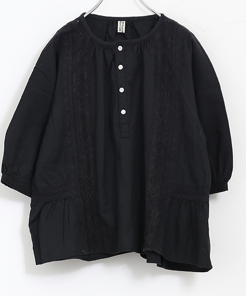 CUBE SUGAR（キューブシュガー）の「ガーゼビエラ×レースプルオーバーブラウス（シャツ/ブラウス・レディース・ブラック/ホワイト/ネイビー/ベージュ・M）」の17枚目の写真