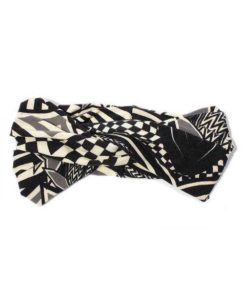 603（ロクマルサン）の「603 幾何学柄ヘアーバンド（ヘアバンド・レディース・オフホワイト/グレー/レッド・FREE）」の2枚目の写真