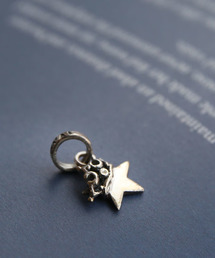 TINY SOLID STAR PENDANT w/ CROWN w/ 1 CZ