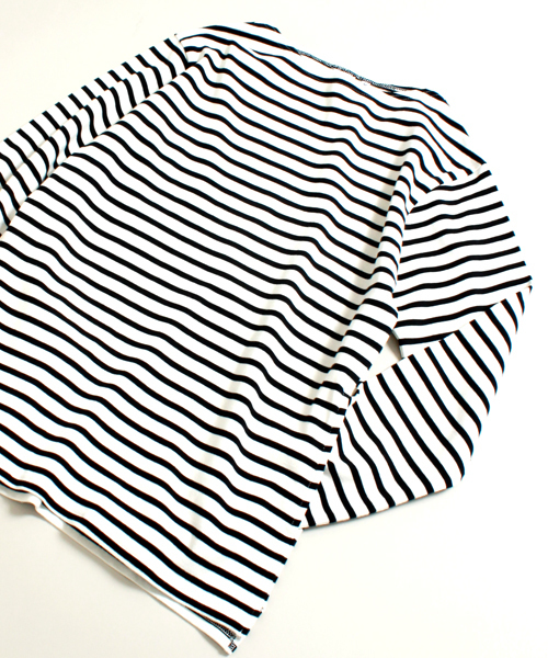 Denime(ドゥニーム)の「 ヘビーボーダーボートネックロンT:MENS(Tシャツ/カットソー・メンズ・レッド系その他/ブルー系その他/ブラウン系その他/ネイビー・LARGE/SMALL/MEDIUM)」の6枚目の写真