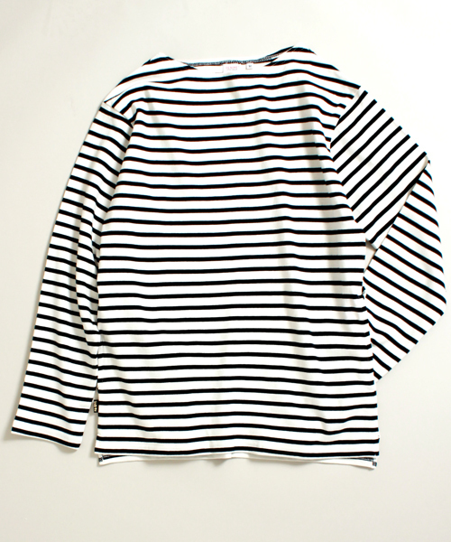 Denime(ドゥニーム)の「 ヘビーボーダーボートネックロンT:MENS(Tシャツ/カットソー・メンズ・レッド系その他/ブルー系その他/ブラウン系その他/ネイビー・LARGE/SMALL/MEDIUM)」の9枚目の写真