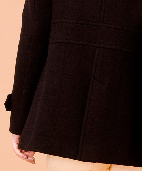 BEAUTY&YOUTH UNITED ARROWS（ビューティーアンドユースユナイテッドアローズ）の「BY П ∵メルトンPコート Å ◇（ピーコート・レディース・ブラック/ベージュ/ネイビー/ナチュラル・SMALL/MEDIUM/LARGE）」の7枚目の写真