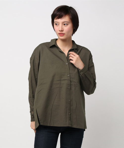 RAY CASSIN（レイカズン）の「シンプル抜き衿シャツ（シャツ/ブラウス・レディース・ネイビー/カーキ/オフホワイト・FREE）」の14枚目の写真