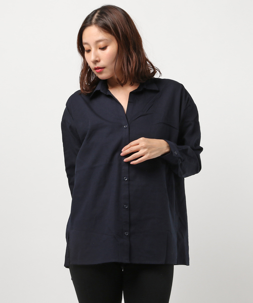 RAY CASSIN（レイカズン）の「シンプル抜き衿シャツ（シャツ/ブラウス・レディース・ネイビー/カーキ/オフホワイト・FREE）」の13枚目の写真