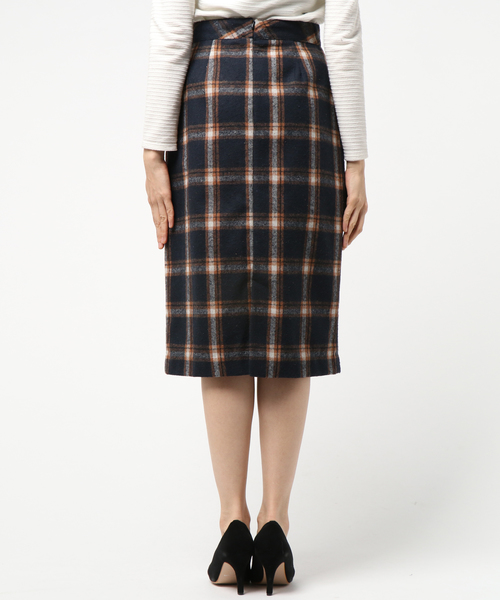 N.（N. Natural Beauty Basic）（エヌエヌナチュラルビューティーベーシック）の「チェックタイトスカート（スカート・レディース・グレー系その他/ダークネイビー・MEDIUM/SMALL）」の3枚目の写真