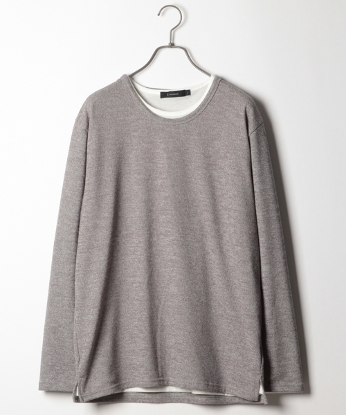 RAGEBLUE（レイジブルー）の「レイヤードニットソー/781427（ニット/セーター・メンズ・ブラック/グレー/オレンジ/ブルー/ワインレッド・SMALL/MEDIUM/LARGE）」の2枚目の写真