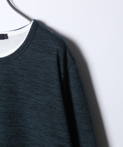 RAGEBLUE（レイジブルー）の「レイヤードニットソー/781427（ニット/セーター・メンズ・ブラック/グレー/オレンジ/ブルー/ワインレッド・SMALL/MEDIUM/LARGE）」の8枚目の写真