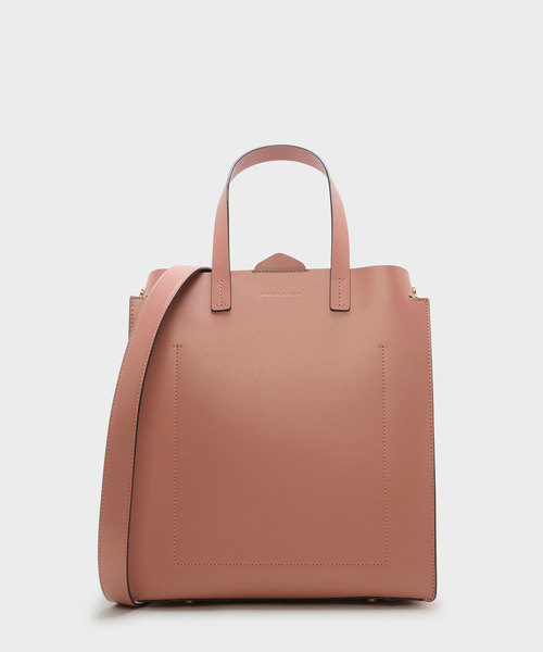CHARLES & KEITH(チャールズ & キース)の「オーバーサイズストラクチャートートバッグ / OVERSIZED STRUCTURED TOTE BAG (トートバッグ・レディース・ブラック/ピンク系その他・XL)」の1枚目の写真